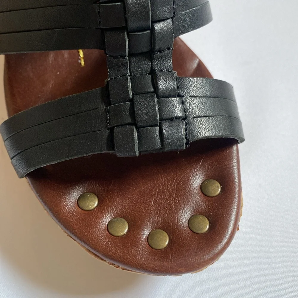 Dolce Vita Shoes Platform Wedge Leather Cork Sandals size 9